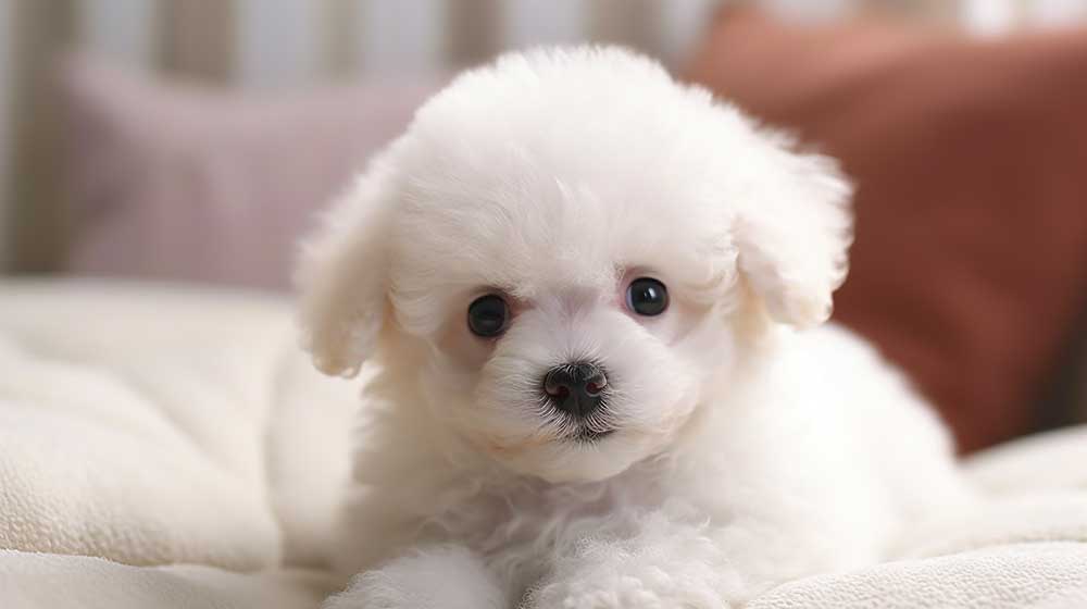 白色のトイプードルの子犬