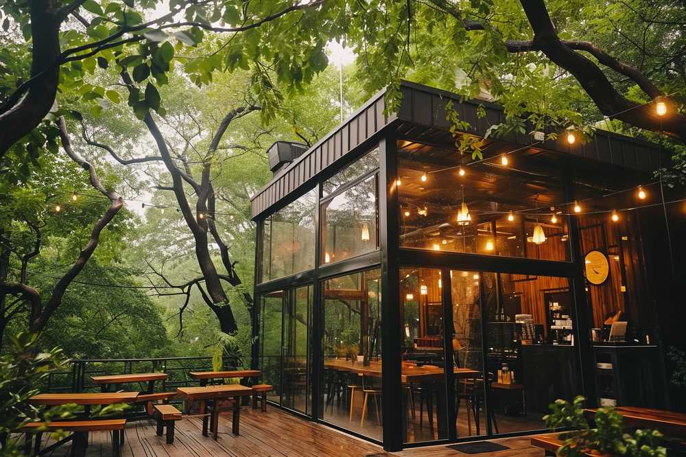 森の中のカフェ