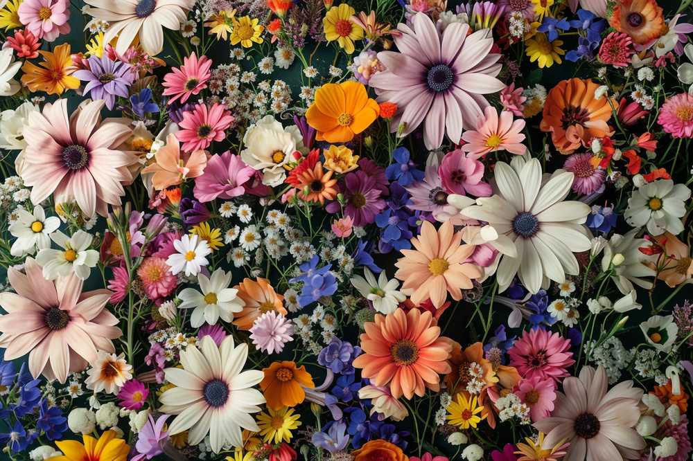 沢山の花のフラワーカーペット