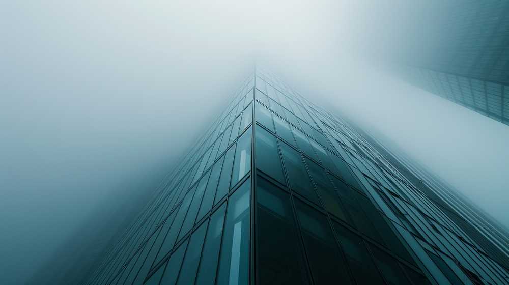 霧の中の高層ビル