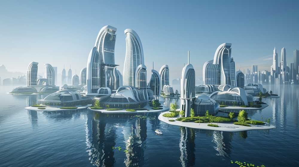海に浮かぶ近未来都市