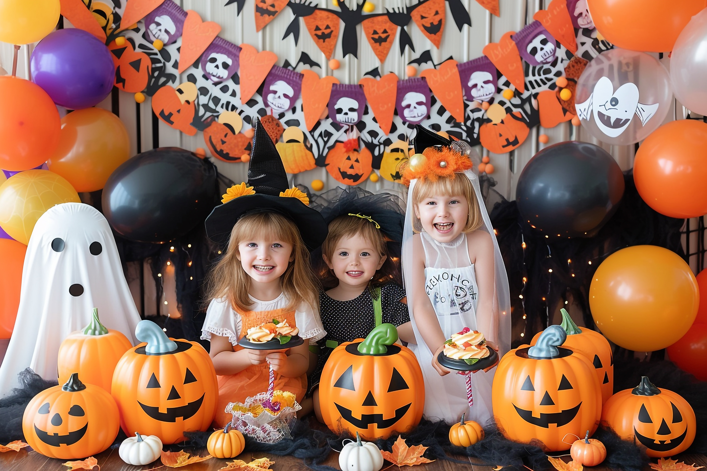 ハロウィンのコスプレをした子供たち