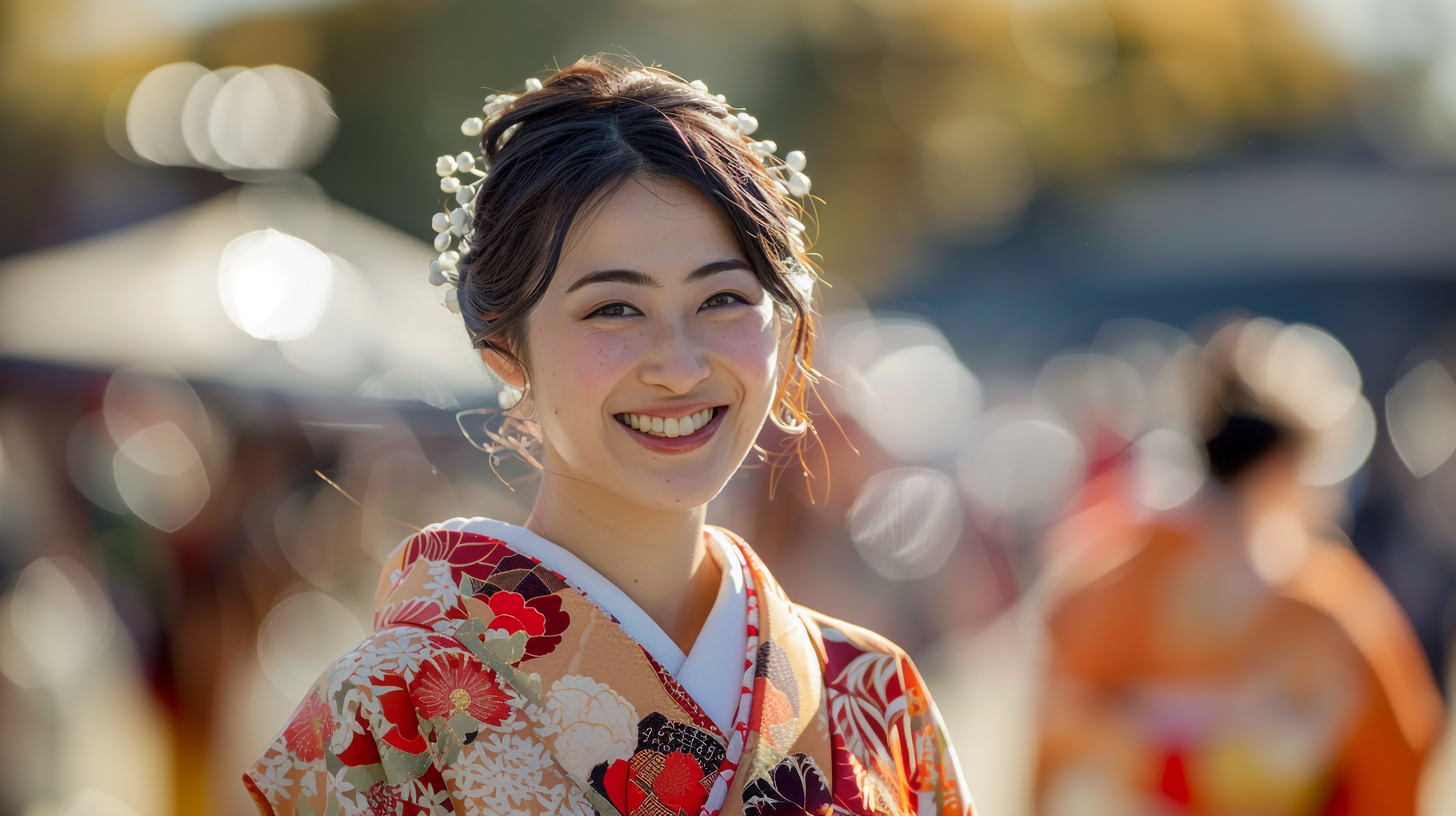 成人式の日の若い女性