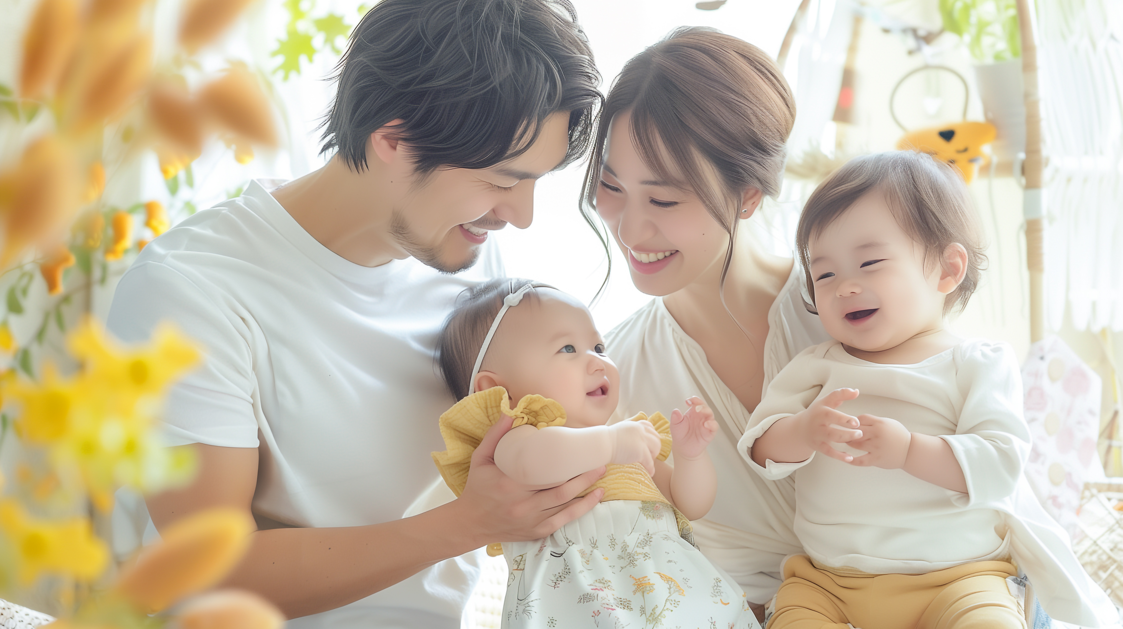 若い夫婦と赤ちゃん