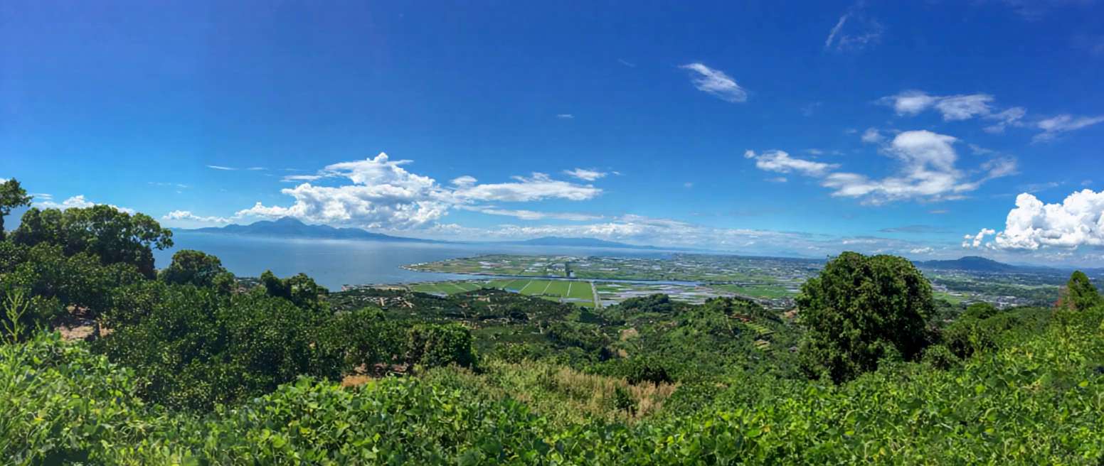 空と海と山の田舎の風景,山から眺めた景色（00795）