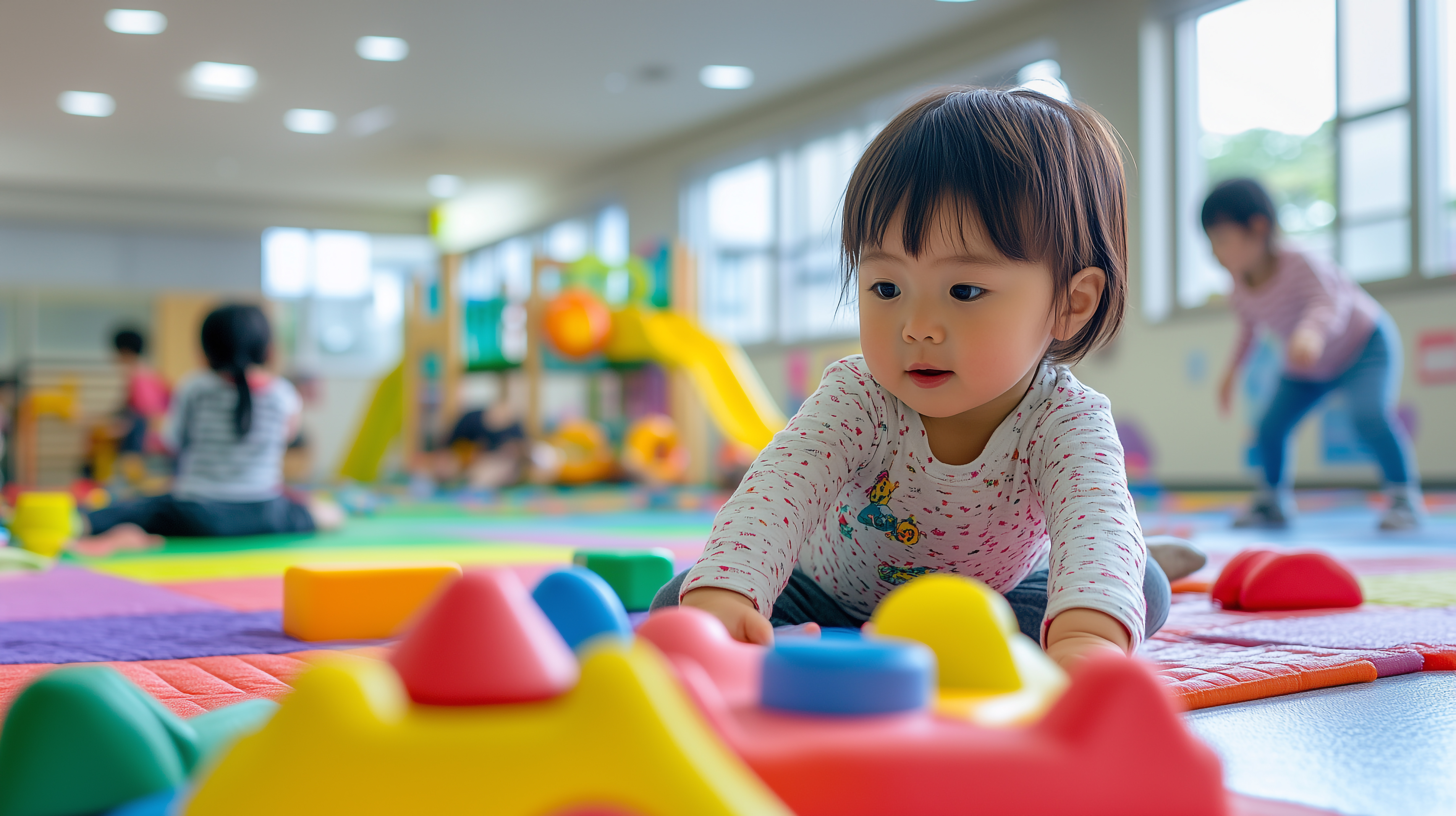 キッズスペースで遊ぶ幼児