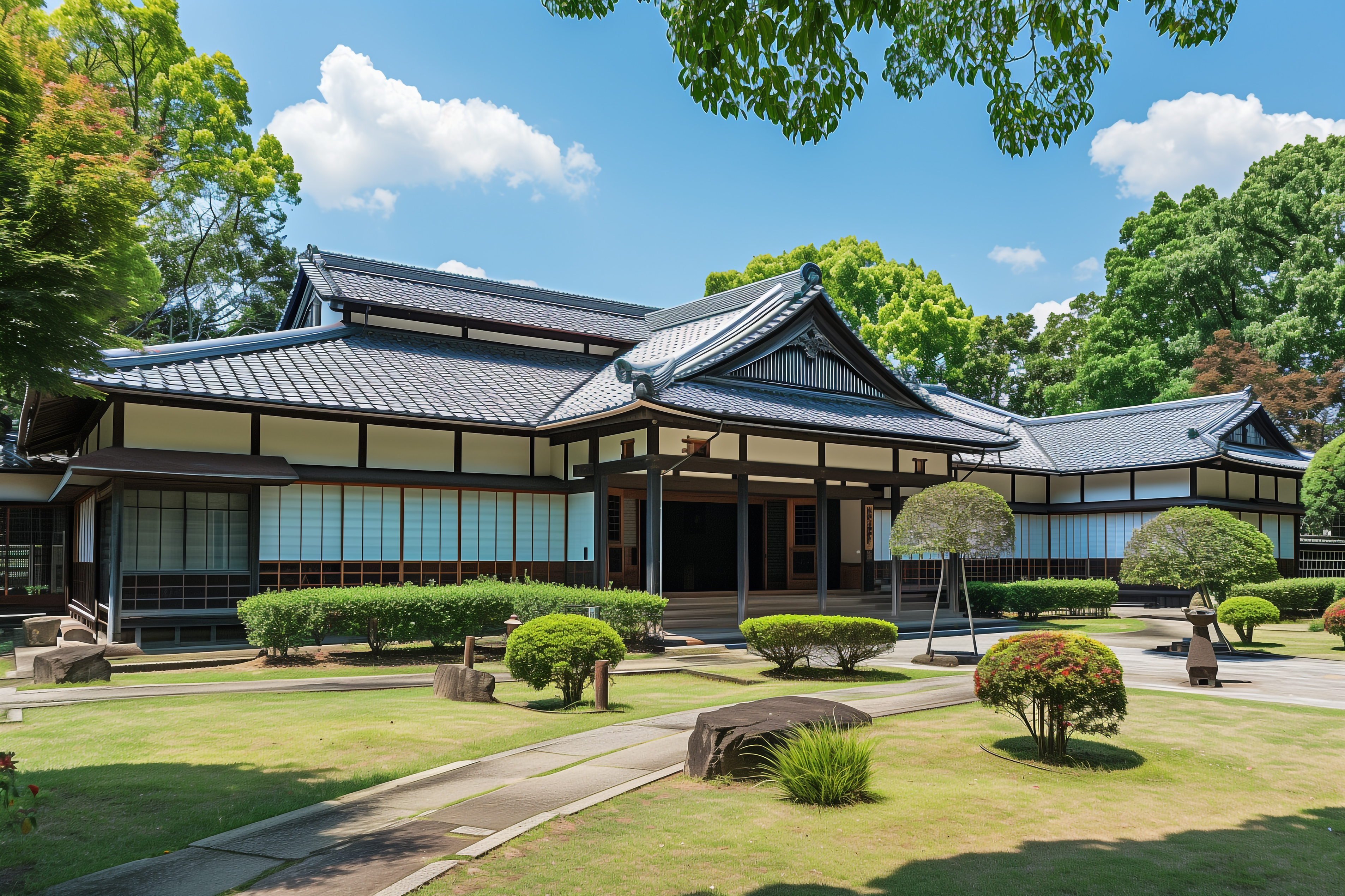 日本家屋と日本庭園