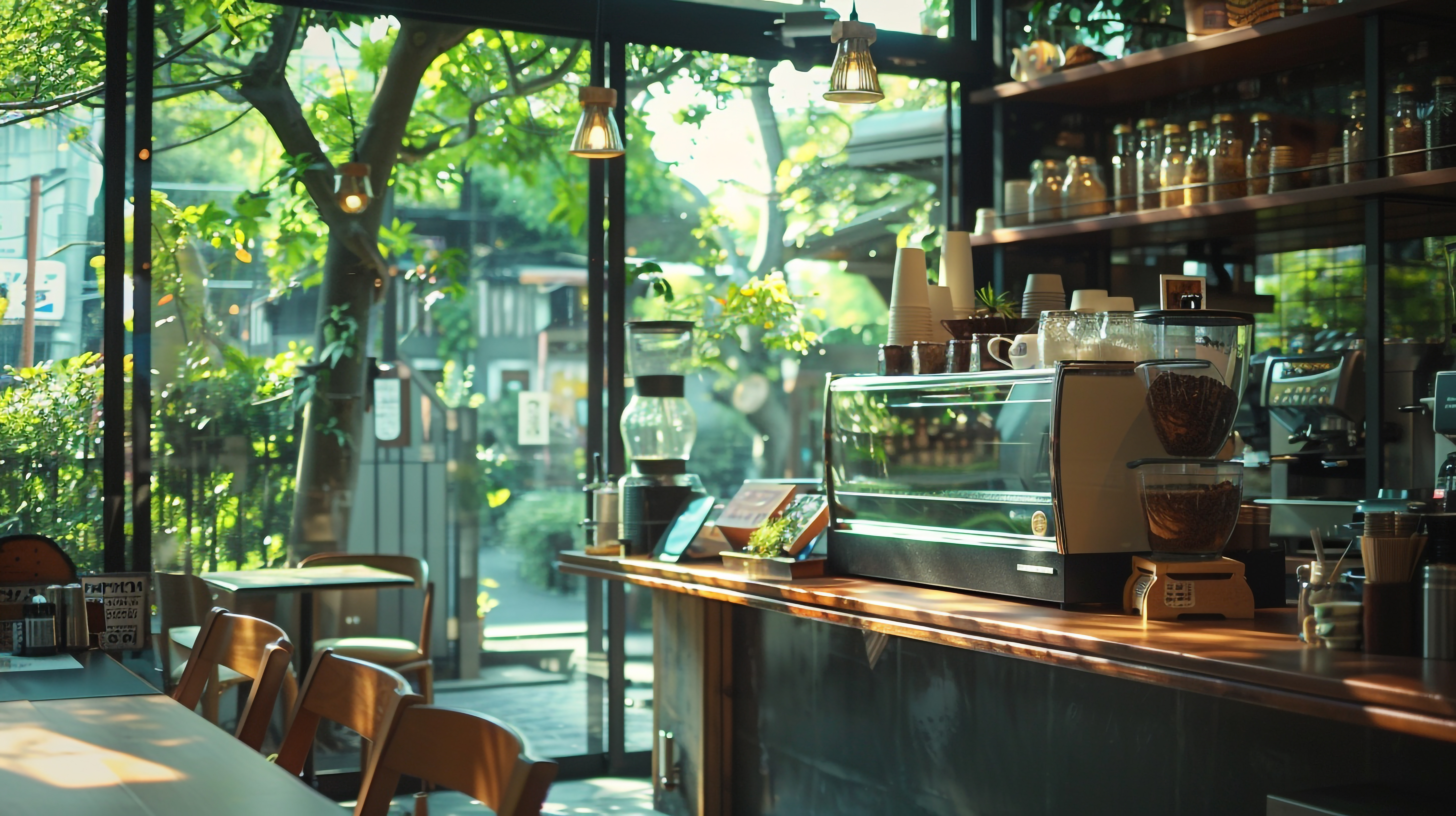 ナチュラルなカフェの店内